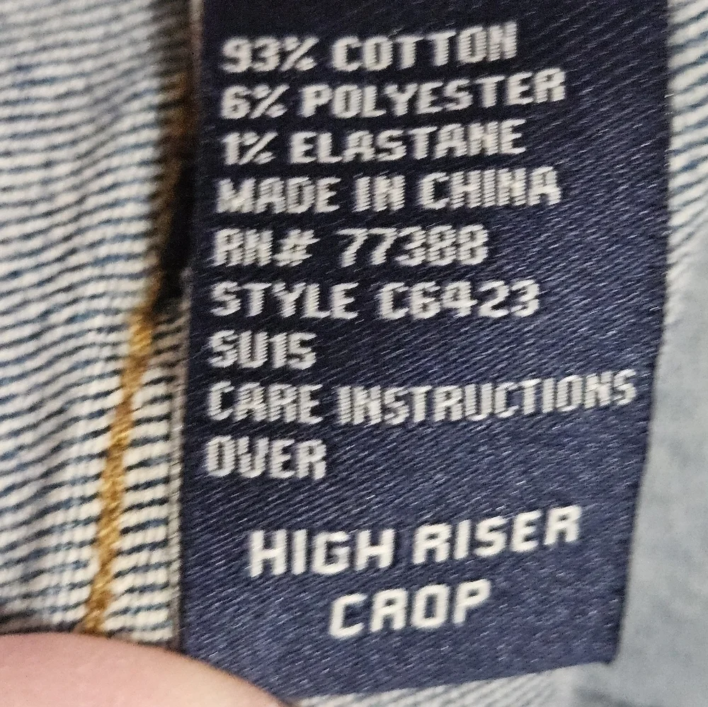 Madewell High riser crop.size 29